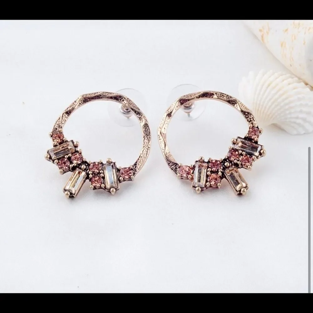 Cubic Zirconia Hoop Earrings - Picture 2 of 4
